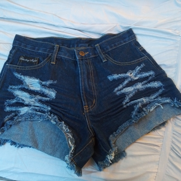 Saturday Night Cut Off Shorts - Picture 2 of 4